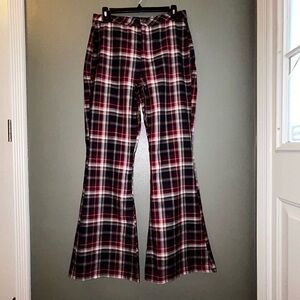 Almost Famous Red and Black Plaid Pants 90's Flare juniors 7